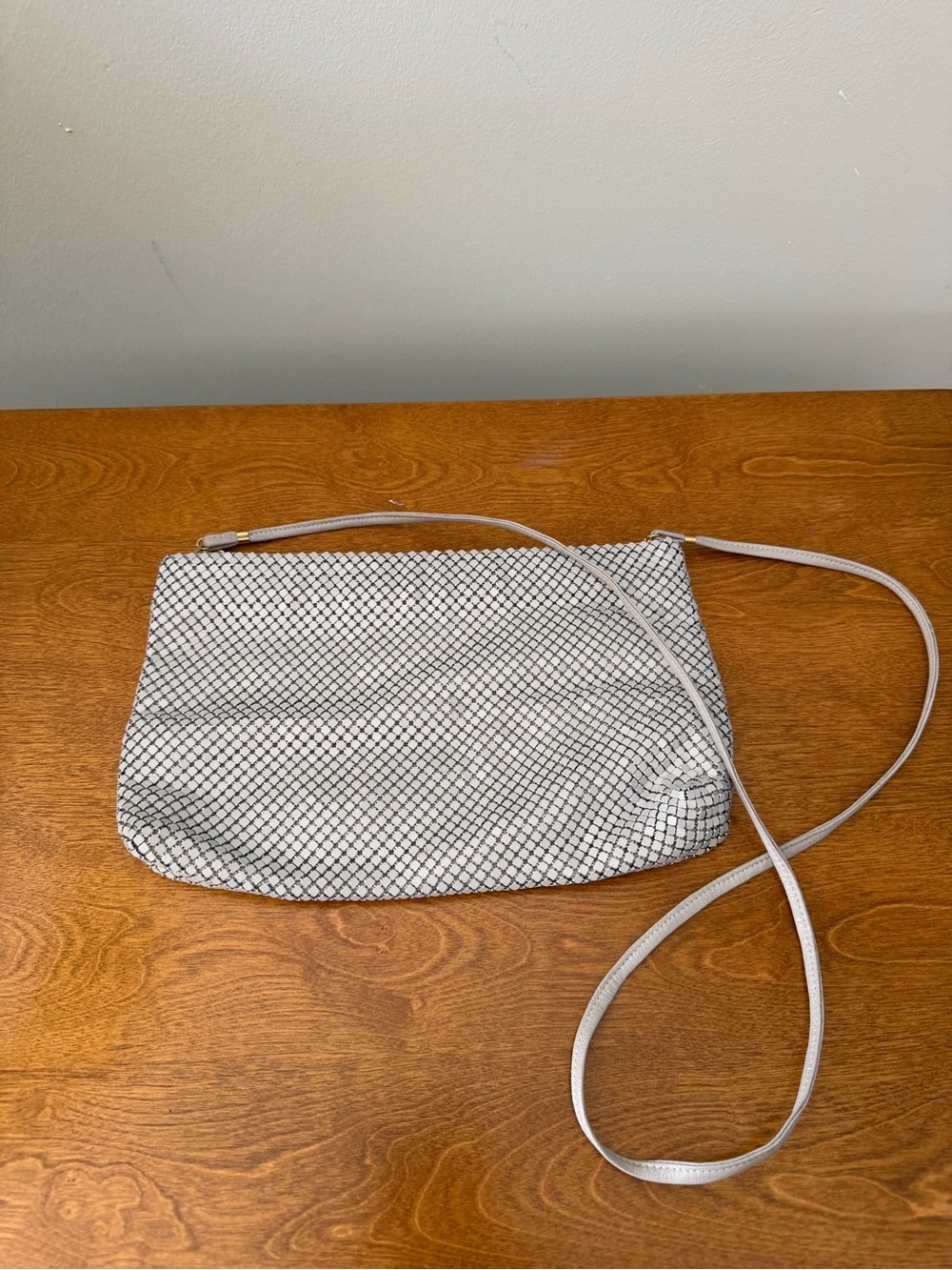 Vintage Whiting & Davis International Gray Mesh Shoulder Bag Crossbody Purse